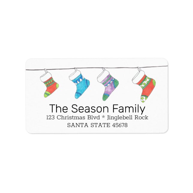 Christmas stockings address label (Front)