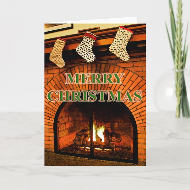 christmas stockings and fireplace card (Front)