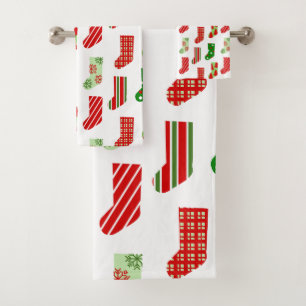 Christmas Stockings Bath Towel Set