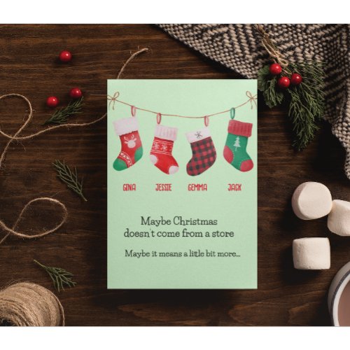 Christmas Stockings Custom  Holiday Card