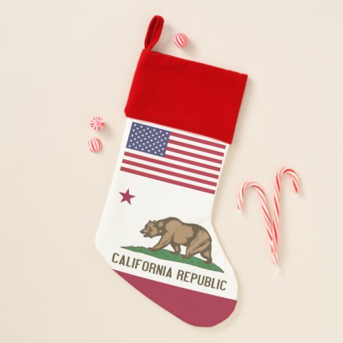Christmas Stockings Flag of California USA