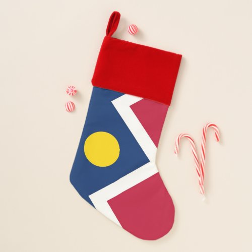Christmas Stockings Flag of Denver Colorado USA