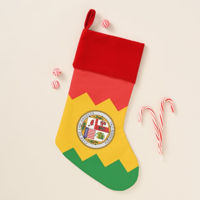 Christmas Stockings Flag of Los Angeles, USA (Front)