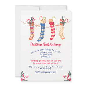 Christmas Stockings Hung With Care Invitation