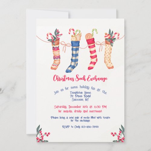Christmas Stockings Hung With Care Invitation