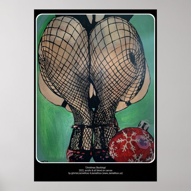 'Christmas Stockings' Painting on a  Poster (Front)