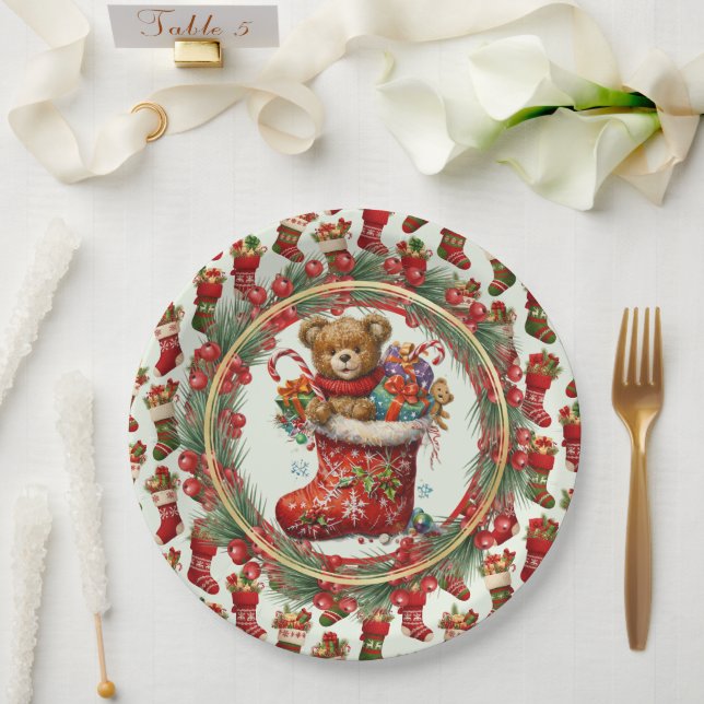 Christmas Stockings Paper Plates (Wedding)