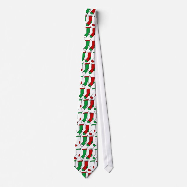 Christmas Stockings Pattern Neck Tie (Front)