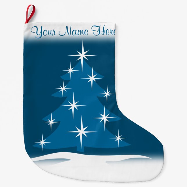 Christmas Stockings Personalized Blue Christmas (Front)
