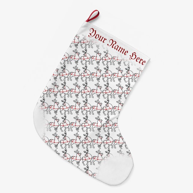 Christmas Stockings Personalized Reindeer Stocking (Front (Hanging))