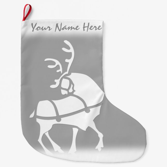 Christmas Stockings Personalized Reindeer Stocking (Front)