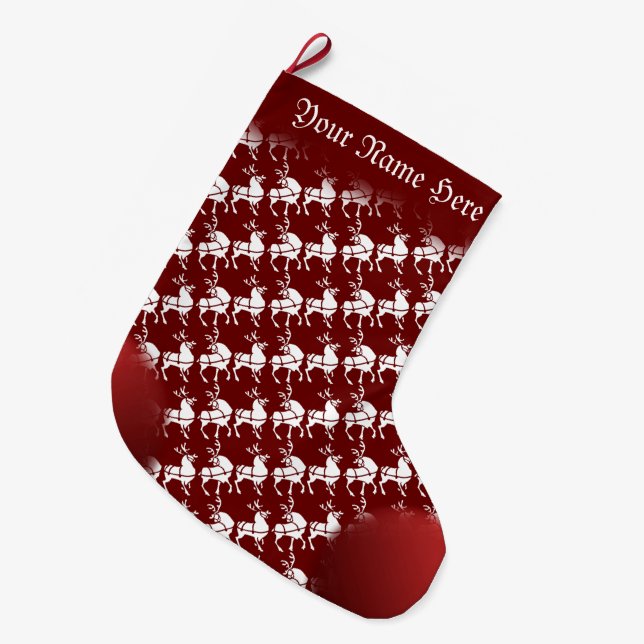 Christmas Stockings Personalized Reindeer Stocking (Front (Hanging))
