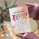 Christmas Stockings Pink Secret Santa Party Invitation<br><div class="desc">Invite your friends and family to a delightful holiday gathering with our Christmas Stockings Secret Santa Christmas Party Invitation! This charming invitation features an enchanting design of colorful Christmas stockings, each filled with goodies, creating a warm and festive atmosphere for your Secret Santa celebration. 🎄 Features: Festive Design: A cheerful...</div>