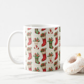 Christmas Stockings Seamless Pattern Coffee Mug