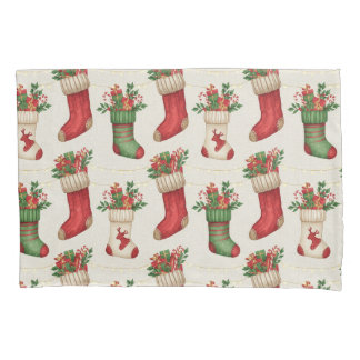 Christmas Stockings Seamless Pattern Pillow Case