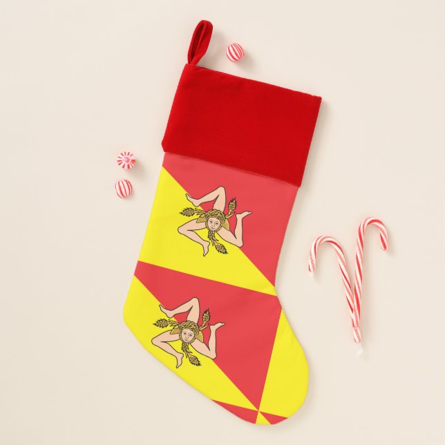 Christmas Stockings with Flag of Sicily (Front)