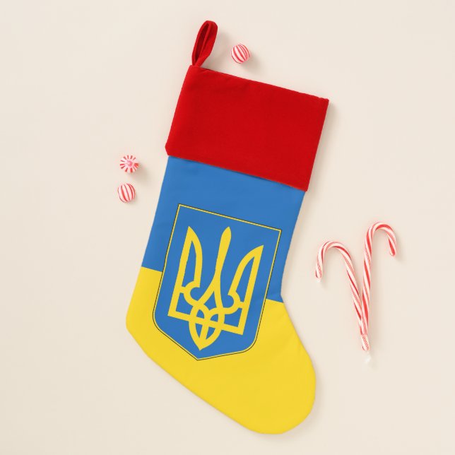 Christmas Stockings with Flag of Ukraine (Front)