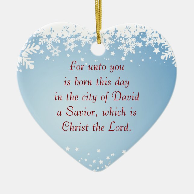 Christmas Story Luke 2 Christian Customizable Ceramic Ornament (Front)