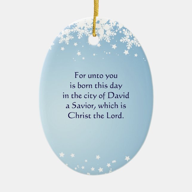Christmas Story Luke 2 Christian Customized Dated Ceramic Ornament (Front)