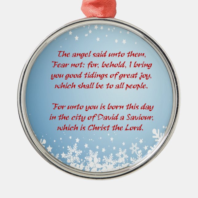 Christmas Story Luke 2 Christian Religious Metal Ornament (Front)