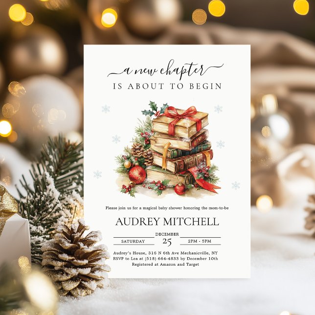 Christmas Storybook Book Themed Shower Invitation (Creator Uploaded)