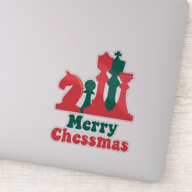 Christmas strategy chess pieces board game festive sticker (Detail)
