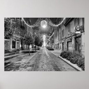Christmas Street in Italy Poster