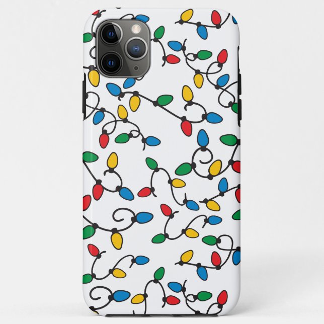 Christmas String Lights Colorful Bulbs on White Case-Mate iPhone Case (Back)