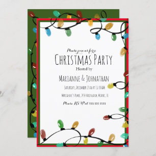 Christmas String Lights Festive Holiday Party Invitation