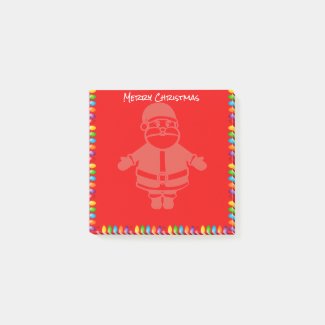 Christmas String Lights Frame and Santa Claus Post-it Notes
