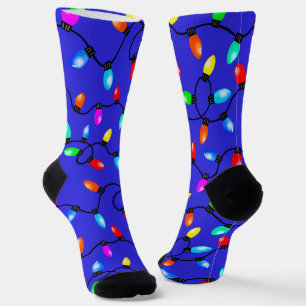 Christmas String Lights Pattern Socks