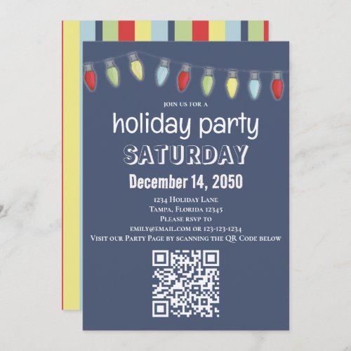 Christmas String Lights Whimsical Cute Typography Invitation