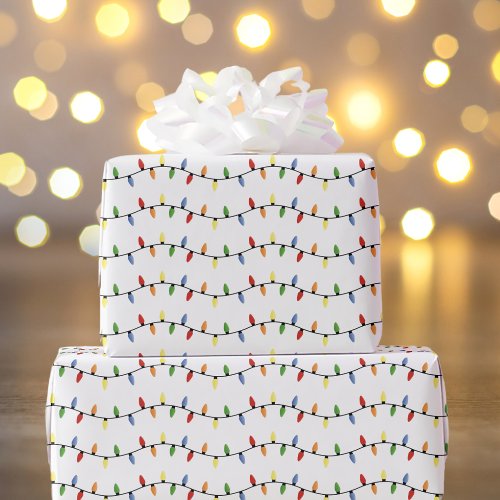 Christmas String Lights Wrapping Paper