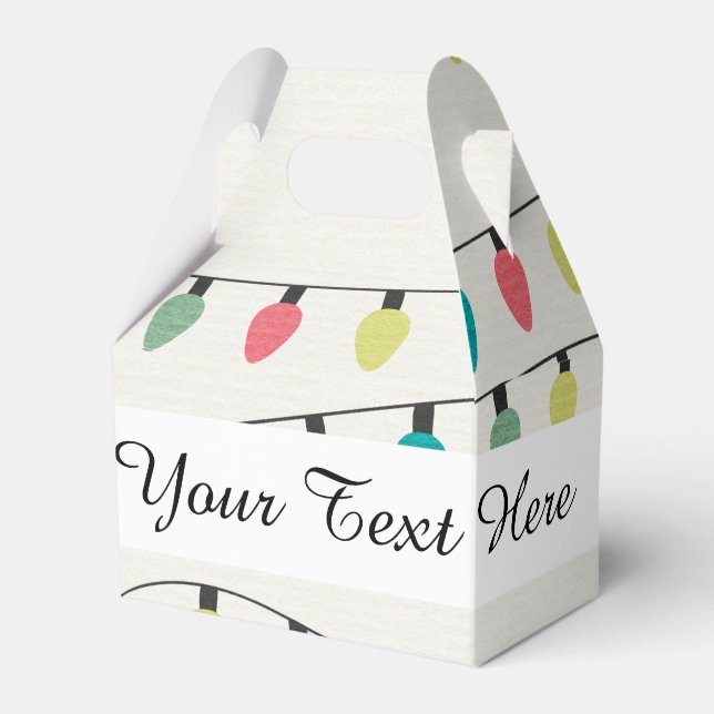 Christmas String of Lights Pattern Favor Boxes (Front Side)