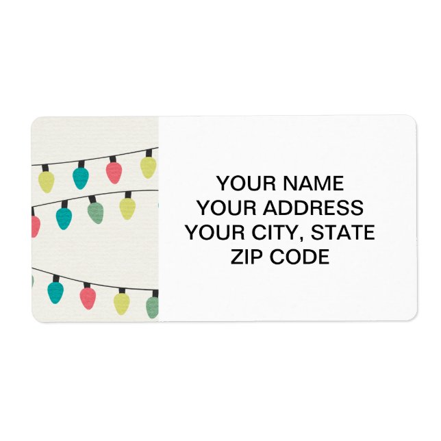 Christmas String of Lights Pattern Label (Front)