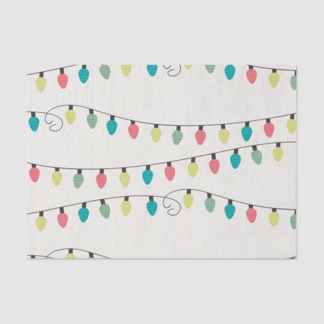Christmas String of Lights Pattern Tissue Paper (Front)