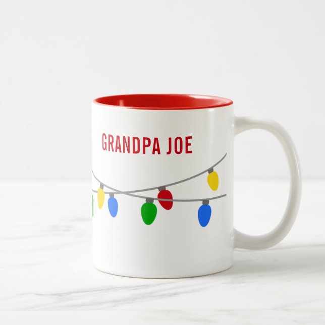 Christmas String of Lights | Personalized Two-Tone Coffee Mug (Right)