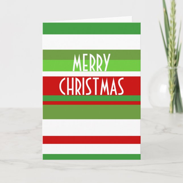 christmas stripe, MERRY CHRISTMAS Holiday Card (Front)