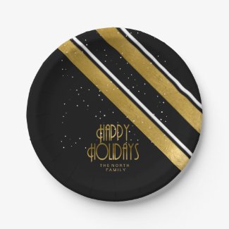 Christmas Stripe Pattern Gold/Black ID862