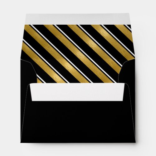 Christmas Stripe Pattern Gold ID862 Envelope