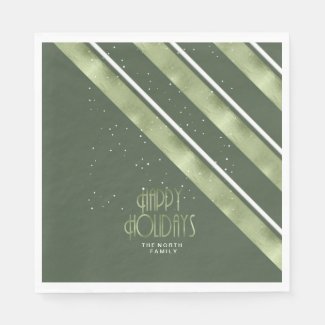 Christmas Stripe Pattern Green/White ID862