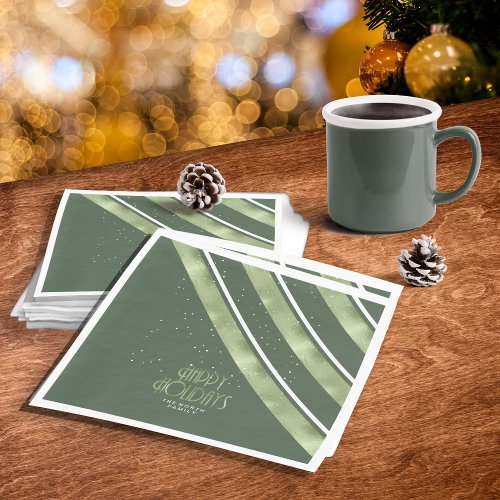 Christmas Stripe Pattern GreenWhite ID862 Napkins