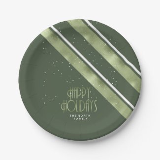 Christmas Stripe Pattern Green/White ID862