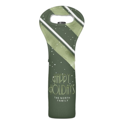 Christmas Stripe Pattern GreenWhite ID862 Wine Bag