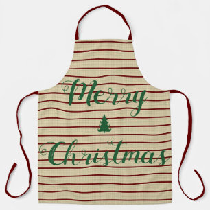 Christmas striped apron