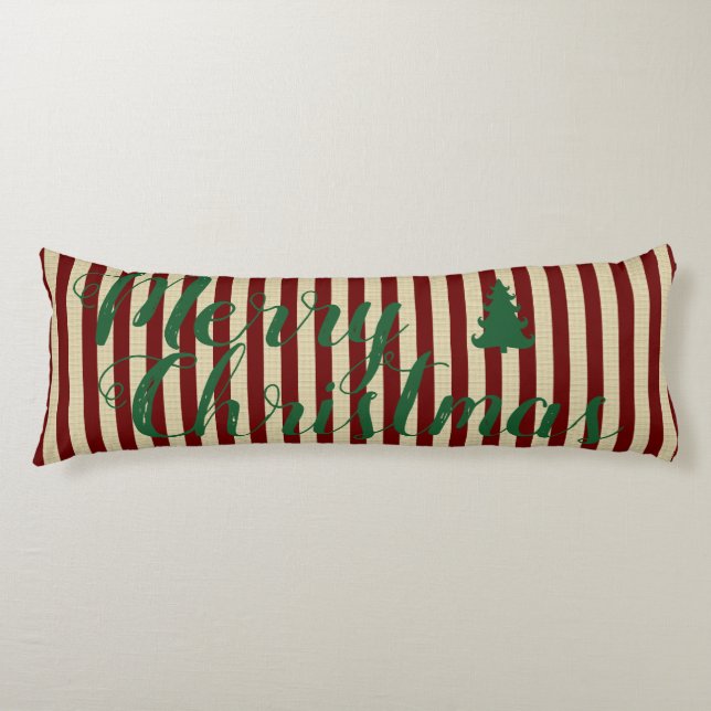 Christmas striped  body pillow (Front)