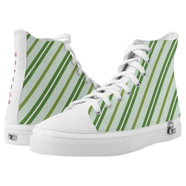 sneakers with green and red stripes