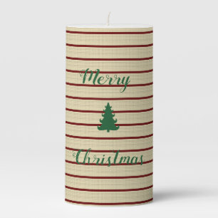 Christmas striped pillar candle