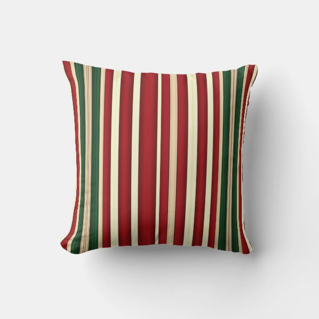 Christmas Stripes-11-Sq Throw Pillow (Front)