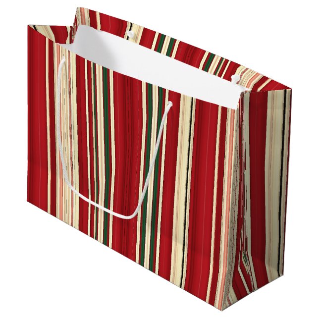 Christmas Stripes-22-GIFT BAG L (Front Angled)